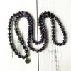 Charm Armbänder Tropfen 108 Mala Yoga Armband 2022 Stil Hohe Menge Naturstein Lila Quarz Schmuck