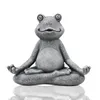 Goodeco Mini Yoga Frog Statue Gartendekoration Zubehör meditieren Frosch Miniaturfigur Frosch Home Figuren Miniaturen 210811