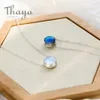 Thaya 45cm Crystal Gemstone s925 Silver Aurora Necklace Halo Scale Light Forest Women Pendant for Girl Elegant Jewelry 210721