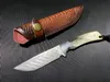 Osk Straight Damascus VG10 Hunting Knife Horns Handle Tactical Rescue Pocket Fixed Blade Knife Fishing EDC Survival Tool Knives a3899