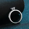 Cluster Rings Arrival Brilliant Cut 0.5 Moissanite Set 925 Sterling Silver Round Geometric Diamond Test Past Ring For Women