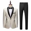 Мужские костюмы Blazers мужская одежда из двух частей костюма блазер брюки мода флористические костюмы свадьба формальные наборы мужской кнопка 2022 года