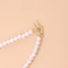 Kedjor Fashion Luxury White Pearl Bead Chain Choker Halsband för kvinnor Blomma Lariat Lock Collar Smycken Party Charm