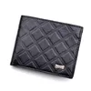 DHL50pcs Wallets Men PU Plaid Embossing Multifunctional Short Square Open Three Foldable Credit Card Holder