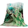 Blankets Noble Peacock Flannel Blanket Portable Soft Throw Warm Microfiber For Beds