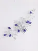 Headpieces Blue Crystal Bröllop Hår Tillbehör Rhinestone Romantiska Kvinnor Ornaments Brud Headband Bridal Headdress Tiara Comb