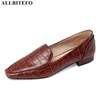 Allbitefo мода повседневная натуральная кожа с низким каблуком удобные женщины обувь толстые каблуки офисные женские туфли весенние женщины каблуки 210611