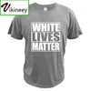 Черная футболка с забавным крутым рисунком White Lives Matter, летние базовые топы из 100 хлопка 2107077994890