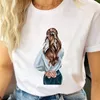 Women's T Shirts Women's T-Shirt Women T-shirts Female Tee Cartoon Clothes Short Sleeve Casual Shirt Flower Sexy Trend 90s Fashion Lady