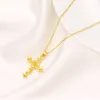 9K Geel Fine Gold Jesus Crucifix Cross Hanger Link Chain Ketting Nieuw Womens Mens Gift