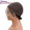 Peluca frontal de pelo humano rizado corto de color rubio para mujeres negras resaltadas 1b 27 rizos naturales vírgenes brasileños de pelucas frontales de encaje sin glotura
