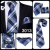 مجموعة منديل ربطة العنق الكلاسيكية الصلبة هدية منسوجة حفل زفاف الحرير جيب مربع الأزرق الداكن التعادل للرجال
