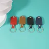 Sublimering Blank Keychain Favorit Zinc Alloy Fotoram Keyring med Flip Leather Cover DIY Pendant Julklapp