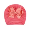 Bonés Bonés Big Bow Bow Cabelo Bowknot Turbante Nó Cabeça Cabeça Para Recém-nascidos Crianças Crianças Capa Criança Crianças Bow Beanie Beanie Cor Sólida KBH351