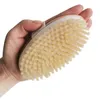 Brosse de bain peau sèche corps doux poils naturels SPA nettoyage des brosses brosses à poils de douche en bois sans manche