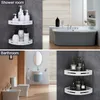 Aluminium badkamer douchecaddy hoekplank met 4 haken badkamer toilet keuken opslag organizer lijm geen boren planken 210724