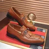 A1 21ss Designer di lusso Uomo Scarpe eleganti Oxford Monk Scarpa personalizzata fatta a mano Punta quadrata con cinturino singolo Vera pelle di vitello Colore bordeaux