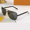 Nowe metalowe okulary przeciwsłoneczne Designer dla mężczyzn Kobiety moda klasyczny styl Gold Squated Frame Vintage Słońce okulary na zewnątrz klasyczny model 0259 z obudową i torbą