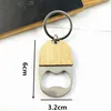 Portable Small Bottle Opener with Wood Handle Wine Beer Soda Glass Cap Bottle Opener Key Chain for Home Kitchen Bar