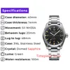 Zegarek 10atm WR NH35 Automatyczny zegarek męski Black Call Sport Mechanical Wristwatch Master Hołd Zielone świetliste phy2921