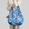 DHL50pcs Shopping bag Nylon camouflage Prints Travel Foldable Protable Waterproof Single Bags Mix Color
