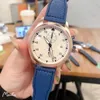 Yüksek Satış Erkek Saatleri Alt Kademe Çalışması Pilot İzle Kronograf Kuvars Hareketi Kronometre Deri Kayış Sıçrama Su Geçirmez Montre De Luxe Analog Kol Saati