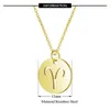 Goud 12 sterrenbeelden roestvrij staal munt hanger ketting Ram Simple Style Zodiac Teken Verjaardag Sieraden