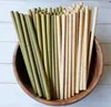 20cm bärbar återanvändbar naturlig bambu dricka mjölk te kaffe straws party kitchen bar barware tillbehör