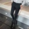 Брюки Брюки Брюки мужские Офисы социальные брюки мода полосатый повседневный формальный свадебный костюм брюки панталон Homme Classique 210527
