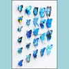 Décor à la maison Gardencendrillon Décoration 12PC Papillons 3D Papillon PVC Stickers muraux amovibles Papillons en livraison directe 2021 7Hnkc