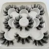 Falska ögonfransar 5 par 25 mm MINK Fluffy Lashes Dramatic Messy Long Makeup Partihandel 25mm 3d