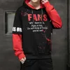 Män Mode Patchwork Letter Print Hoodie Graphic Hoodies Hip Hop High Street Wear Cool Hooded Sweatshirt Vår Höst Slim 210813