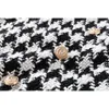 High Street Fashion Runway Designer Rock Frauen Lion Buttons Doppelreimige Tweed Wolle Hundstifterin Mini 220216