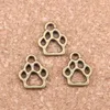 200pcs Antique Silver Plated Bronze Plated dog paw Charms Pendant DIY Necklace Bracelet Bangle Findings 13*11mm