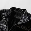 Autumn Leather Jacket Men PU Leather Motorcycle Jacket Vintage Style Coat Men Biker Coat Slim Fit Stand Collar Zip Up Fashion 211111