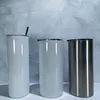 NEUE Sublimationsrohlinge, 22oz Straight Fatty Skinny Tumblers mit Deckel, doppelwandig, isoliert, Vakuum-Edelstahl, Wärmeübertragungsdruck, Wasserbecher, DIY, Cutom-Logo