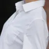 Femmes Chemisier blanc Femme Boyfriend Style à manches longues Chemise oversize Col de mode Tops en coton Casual Chemises lâches T200319