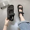 Miyeda zomer sandalen haak lus casual sporten dikke bodem pu canvas comfort preppy stijl vrouwen wandelschoenen 210715