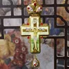 Hochwertiges griechisches Schmuckset mit Brosche und Halskette, genagelt an das Kreuz der orthodoxen Kirche Jesus Christus