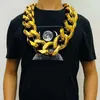 Kettingen nep grote gouden ketting mannen dominante hiphop gothic kerstcadeau plastic prestatie rekwisieten lokale Nouveau Riche Jewelry306e