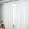 Zasłony zasłony 3 rozmiary Nowoczesne proste czyste kolor ciepłej fasoli Wzór okna Zasłony Sheer Tulle dla Domowej sypialni balkon Kuchnia