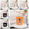 12 Styles 24*23cm/9.4*9.1inch Halloween Tote DIY Candy Bucket Party Gift Reusable Storage Traveling Bags Pumpkin Handbag SEAWAY CCF8569