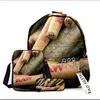 3D BackPacks Backpacks Bolsas 3 Pçs / Set Caderno Mulheres Backwood Imprimir Senhora Infantaria Pacotes Saco de Viagem Para Meninos Oxford Ao Ar Livre Mochila Qylqvg