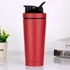 Protein Shaker Cup Tazza isolata in acciaio inossidabile Bottiglia d'acqua Palestra all'aperto Allenamento Bevanda Miscelatore per latte in polvere Bottiglie portatili da viaggio 129 V2