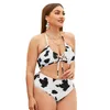 Ternos de uma peça 2021 senhoras tamanho grande conjunto de biquíni banho split corpo mulher sexy leite impressão menina gorda 4xl sw1865872686