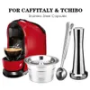 Caffitaly Tchibo Cafissimo Aldi expressi 재충전 가능한 K-fee 커피 캡슐 포드 필터 스테인레스 스틸 카피테이라 탬퍼 스푼 210309