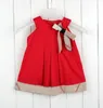 2021夏の女の子ノースリーブドレス綿の子供の服の赤ちゃんチェック柄の弓姫のドレス子供服