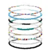 Bracelet de cheville perlé fait à la main, perle de rocaille, réglable, coloré, sur le pied, bijoux tendance pour femmes et hommes, 21.5cm, 1 pièce