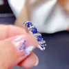 Fashion Chic Small Blue Crystal Topaz Gemstones Zircon Diamonds Anneaux pour les femmes Bijoux Couleur argentée en or blanc