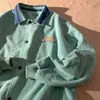 Retro POLO Collar Bat Sleeve Jacket Women Oversized Corduroy Buttons Up Outerwear Spring Coat Harajuku Teens Clothes 211112